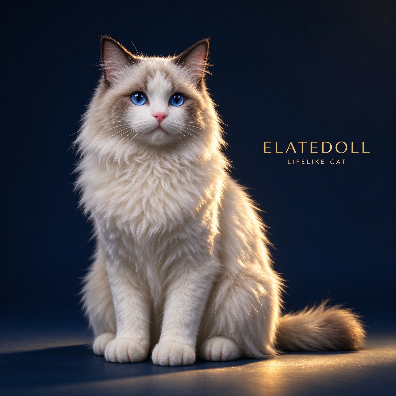 Lifelike plush cat